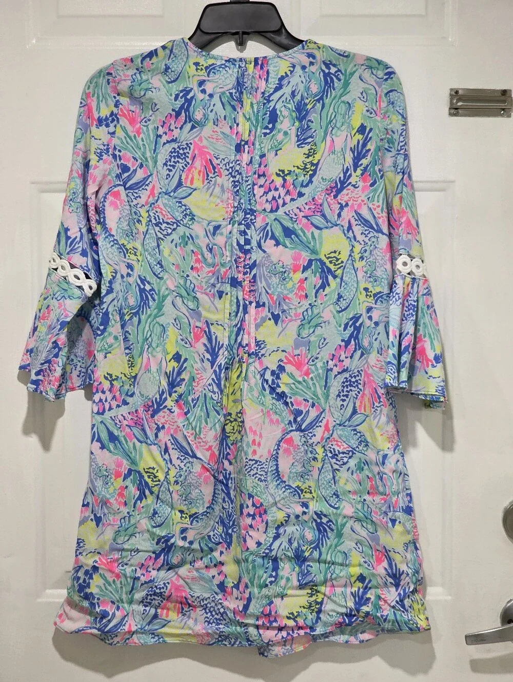 Lilly Pulitzer Pastel Floral Lace-Trim Swim Cover-Up